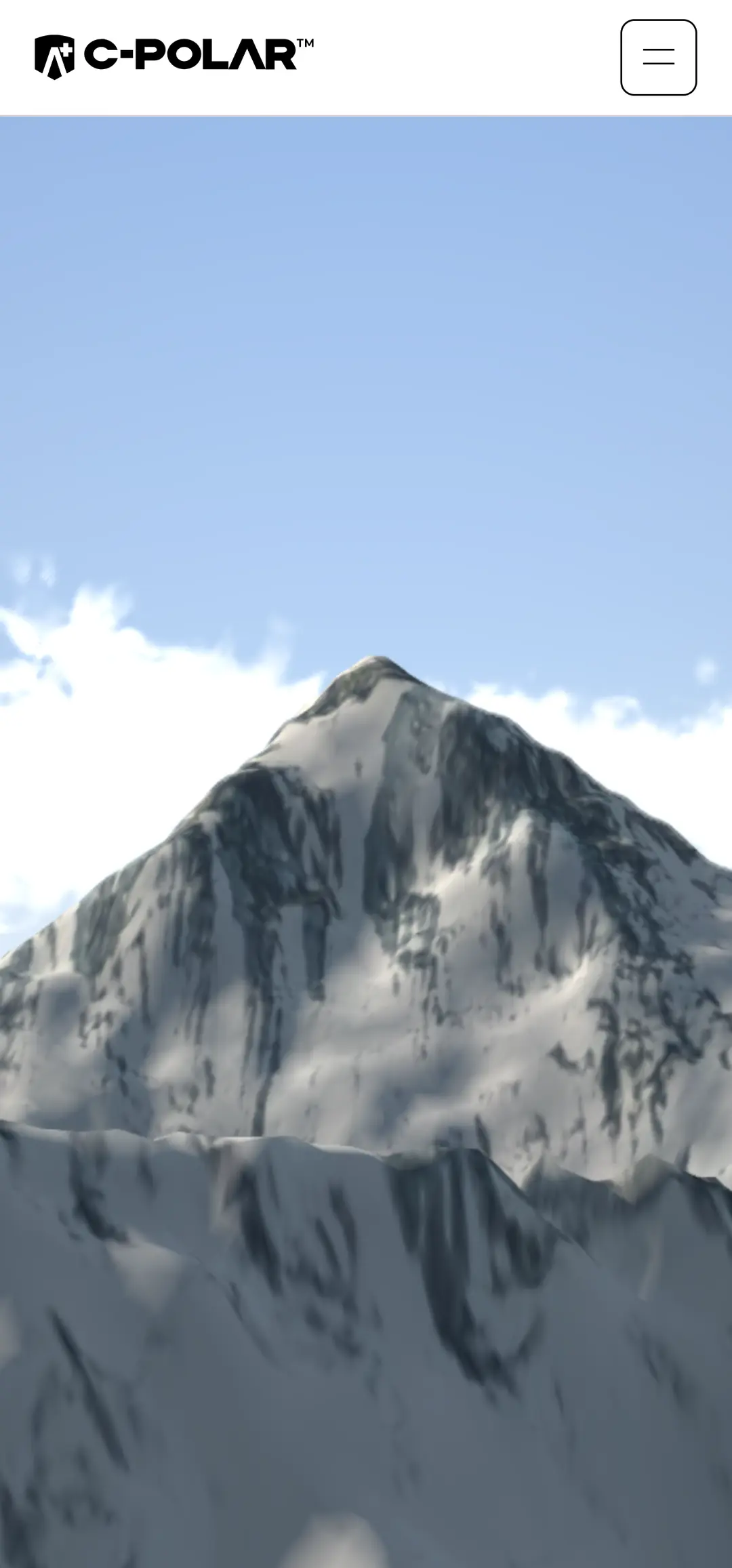 A snow-covered summit above the cloud line
